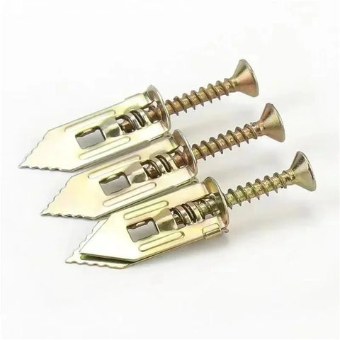 Heavy Duty Wood Screw And Drywall Anchor Kit With Self Drilling Expansion Screws For Gypsum Board Yellow Zinc Plated Rust Resistant And Easy No Prep Install For Strong Wall Mounts, 3 anchors
