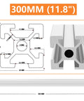 Pro Grade Aluminum Extrusion 300mm T Slot Profile 2020 Linear Rail Aluminum with White Anodized Finish European Standard for 3D Printer Parts and CNC Machines Cuttable Machinable Length, 300mm