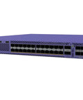 Heavy Hitter 24 Port Stackable Switch With 1 2.5 5 10GbE Multi Gigabit Ports in purple, showcasing front and side ports.