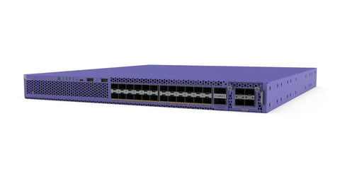 Heavy Hitter 24 Port Stackable Switch With 1 2.5 5 10GbE Multi Gigabit Ports in purple, showcasing front and side ports.