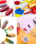 Clear Nail Swatch Sticks With Ring Fan Shape Nail Art Display Tips 150 Pcs False Nail Sample Sticks For Nail Practice
