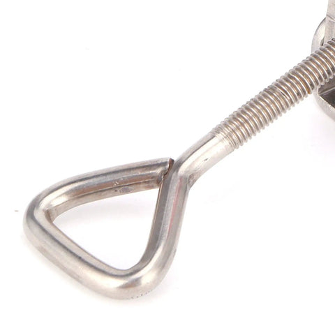 Close-up of Heavy Duty Toggle Clamp Latch Adjustable Stainless Steel Draw Catch With 450 Pound Capacity hook detail.
