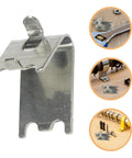 Close-up of 6 Pack Stainless Steel Refrigerator Shelf Clips Easy To Install Long Lasting Support Clamps For Kitchen Shelves Sturdy Fridge