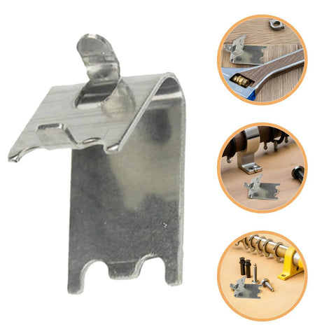 Close-up of 6 Pack Stainless Steel Refrigerator Shelf Clips Easy To Install Long Lasting Support Clamps For Kitchen Shelves Sturdy Fridge