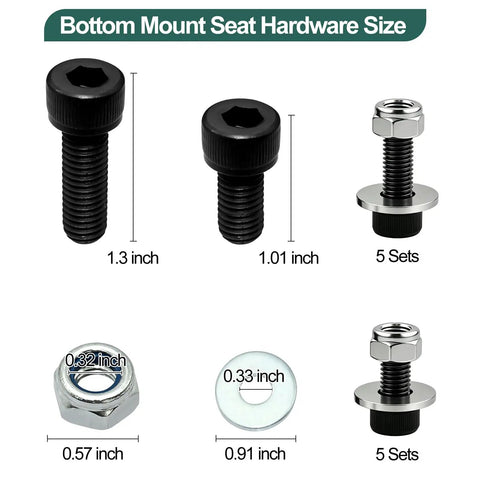 Bottom Mount Seat Hardware Kit 10 Pcs For Racing Sliders And Brackets Easy Install Compatible With Sparco Recaro Bride Momo NRG