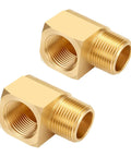 Beefy Brass 90 Degree Pipe Elbow Fittings Half Inch NPT Male To Half Inch NPT Female 2 Pack Heavy Duty Barstock For Gas Systems