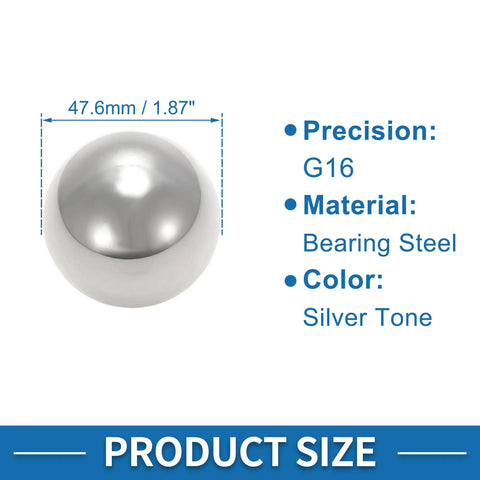 Top Tier 42Mm G16 Precision Steel Ball Bearing Heavy Duty Wheel, silver tone bearing steel ball, 47.6mm size.