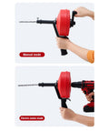 25 Foot Drain Auger Crafted from 65 Manganese Steel Cable With ABS Housing, Manual and Drill Powered Snake to Crush Tough Clogs without Blowing a Gasket, showing manual and electric modes.