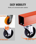 Heavy Duty Folding Shop Crane With Chain Ratchet Lever And Six Swivel Casters For Precision Engine Lifting Up To 1500 Lbs Capacity showing caster comparison.