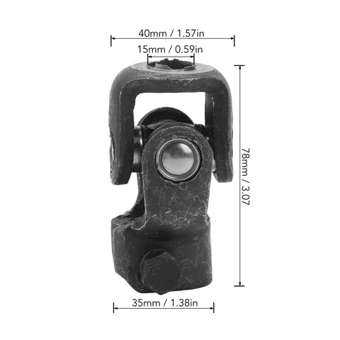 Heavy Duty Steering Universal Joint And Drive Shaft Coupler Forged From Reinforced Alloy Steel features 36 tooth spline and 15mm bore.