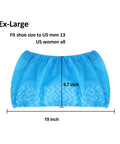Disposable Shoe Covers X Large 100 Pack Of 50 Pairs Non Slip Floor Protection For Shoes Up To Mens 14 blue cover dimensions.