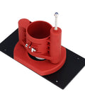 Router Lift Base Kit Slick Flip Tray Insert Plate Polished Abs Body Stainless Steel Spindle Ultra Smooth close-up view with red and black design.