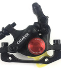 Catazer MTB hydraulic disc brake caliper, black with red adjustment dial; for front or rear MTB.