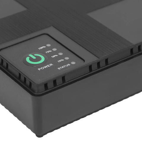 Close-up of Rock Solid 20000 Mah Ups Battery Backup Offering 18 Watt Output And Us Plug to show power indicator and status.