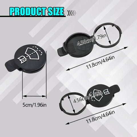 Windshield Washer Fluid Reservoir Cap Replacement For Chevy Buick Cadillac GMC, Durable Black Wiper Fluid Tank Cap 13227300 Compatible, shown with measurements of 5cm and 11.8cm.