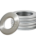 Front view of 316 stainless steel flat washers, 3/4-in inner diameter, marine-grade, 10-pack.