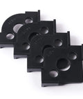Radius Jig Router Templates 4 Pack With 8 Radius Sizes For Woodworking, shown in black ABS material with radius sizes visible.