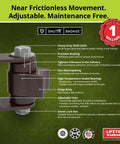 Heavy Duty Weld On Gate Hinge With Smooth Swinging Action And Precision Bearings For Heavy Duty Fences and Commercial Gates Built Like A Tank In The Usa Weatherproof Finish Comes As One Piece, featuring heavy duty shaft and adjustable yoke.