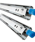 Built Like A Tank Heavy Duty Drawer Slides With Lock Industrial Steel Frame Handles 264 Lb Load 12 Inch run view of glides