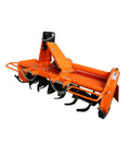 49 Inch 3 Point Rotary Tiller Attachment For Cat 1 Tractors 20 To 30 HP PTO Compatible Lightweight Cultivator in orange finish