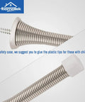 Dang Sturdy 12 Pack Spring Door Stops With Rubber Bumpers, Heavy Duty Satin Nickel Baseboard Guards, spring-loaded design.
