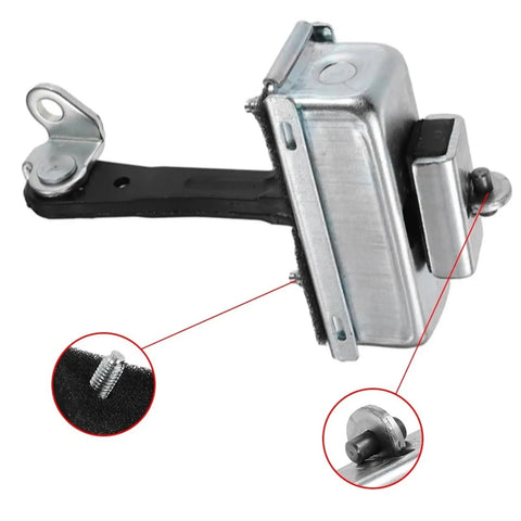 Close-up of Door Hinges Kit For Transit MK7 Front Left And Right With Adjustable Door Stopper, showing metal components.