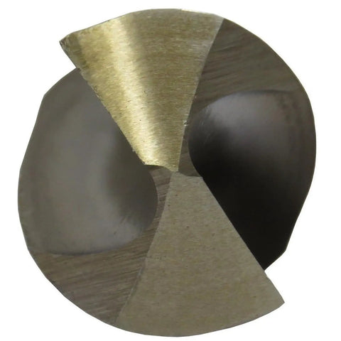 Close-up of a drill bit tip from 60 Piece M35 Cobalt Drill Bit Set For Metalworking Tough As Nails Bits For Stainless Steel And Hard Alloys
