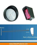 Wired Infrared Gate Opener Safety Photo Eye Sensor for Automatic Gates with diagram of retro-reflective photo cell detector