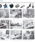 Image showing various measurement instruments for quality inspection in an industrial lab setting.