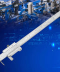 Vernier Caliper 0-200mm With Scribe, Pro Grade Stainless Steel Measuring Tool floating above a workshop background