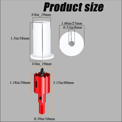 Product size diagram showing Top Shelf 6 Pack White Silicone Wall Grommets For Starlink Cable Management details and dimensions.