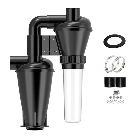 Double Filtration Cyclone Dust Collector For Home Woodworking Turbocharged 2 Inch 50mm Separator Canister With 95 Percent Dust