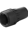 Top Shelf Universal Quick Connect Adapter for DeWalt Dust Extractors, black ABS material, connects hoses to power tools.