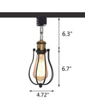 Vintage Wire Cage Semi Track Lighting Heads Black Industrial Rail Light Fixture 3-Pack Dimmable LED Compatible, Adjustable