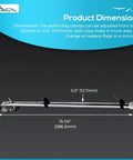 Stainless Steel Rail Mount Flag Staff Pole With Adjustable Clamps And 12x18 Inch US Flag, 15 3/16 Inch Length, side view dimensions.