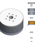 Beefy BLDC Motor With Hollow Shaft External Rotor for robots and gimbals, 12V to 36V, 0.35Nm peak torque, 4015 size with AS5600 Encoder.