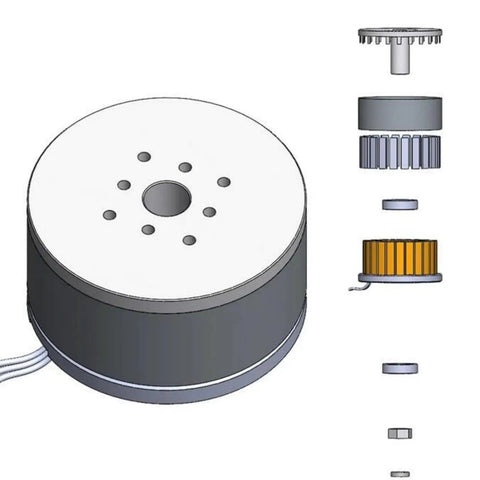 High Torque Low Speed Hollow Shaft BLDC Motor With External Rotor And MT6701 AS5600 Encoder for robot joints, gimbals, and vehicles.