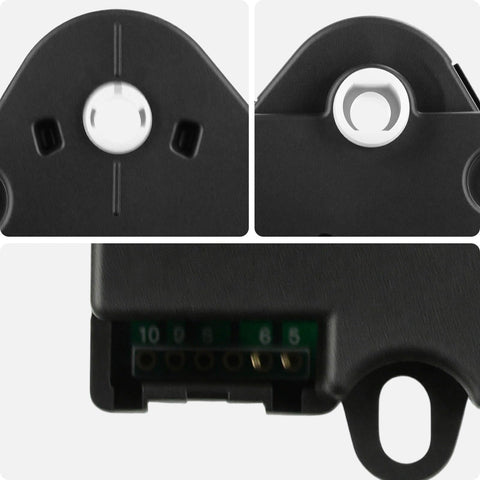 Aftermarket HVAC Air Door Actuator For Ford Fusion 2006 2009 Lincoln MKZ 2007 2009 Zephyr 2006 Mercury Milan 2006 2009 Replacement Heater Blend Door Motor Easy Install Rock Solid Performance, Close-up view of connector ports and mounting features