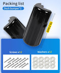 Two Pack Dock Corner Bumpers Heavy Duty Marine Guard For Edge And Hull Protection Black UV Resistant PVC With Stainless Steel Hardware Vertical Install For Straight Corners