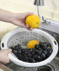 Foldable 5 Quart Collapsible Colander And Strainer Must Have Heavy Duty Kitchen Drainer Basket for washing fruits under faucet