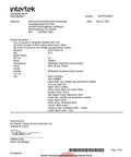 Image showing an Intertek test report for steel toe boots, detailing materials, compliance with ASTM F2413-24, and specifications.