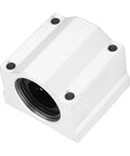 Rock Solid Aluminum Linear Motion Ball Bearing Slide Bushing Featuring Kickin Smooth Glide And Built Tough Low Friction Tracking For 20Mm Shafts In A Tough Two Piece Set, detailed aluminum block view.