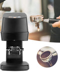 Top Shelf Electric Coffee Powder Tamper 58mm Portafilter Automatic Espresso Press Heavy Duty in use with portafilter.