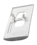Back view of Two Pack MotionLight Built In Wall Plate LED Night Lights For Duplex Outlets showing snap-on design and outlet slots