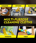 HOMEXCEL microfiber cleaning cloths, 12-pack in grey, 12.5 x 12.5 in, lint-free multi-surface rags
