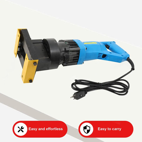 Heavy Duty Electric Hydraulic Angle Steel Cutter 1400W Portable Chamfering Machine for 45 degree cuts on steel and aluminum.