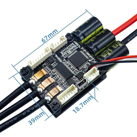 Electric Skateboard Speed Controller FSESC67 70A With Aluminum Anodized Heat Sink Four Control Modes circuit board dimensions