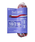 18 Gauge 2 Wire Bell Wire Red White Flexible Stranded Copper Low Voltage Wire For Indoor Outdoor Use DIY Friendly UV Resistant Chimes And Doorbell Buzzers Wiring 50 Foot Roll packaging