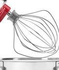 Close-up of Six Quart Wire Whip Stainless Steel Stand Mixer Accessory Replacement to whip up fluffy whipped cream and egg whites.