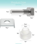 Shower Door Hinge Pin Kit With Pivot Bushing For Framed Swing Doors Replacement Parts diagram showing stainless pin and bushing sizes